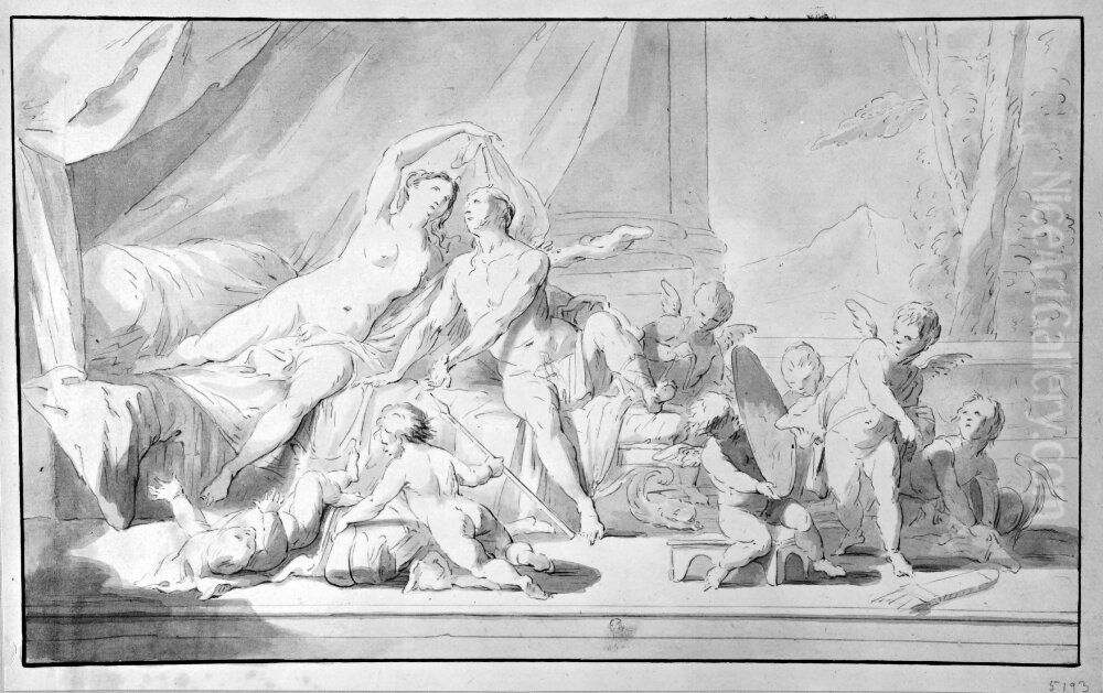 Mars och Venus Oil Painting by Pierre-Jacques Cazes