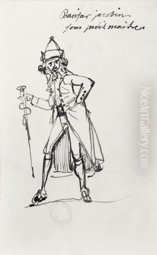 Pariser jacobin som petit maitres Oil Painting by Johan Tobias Sergel