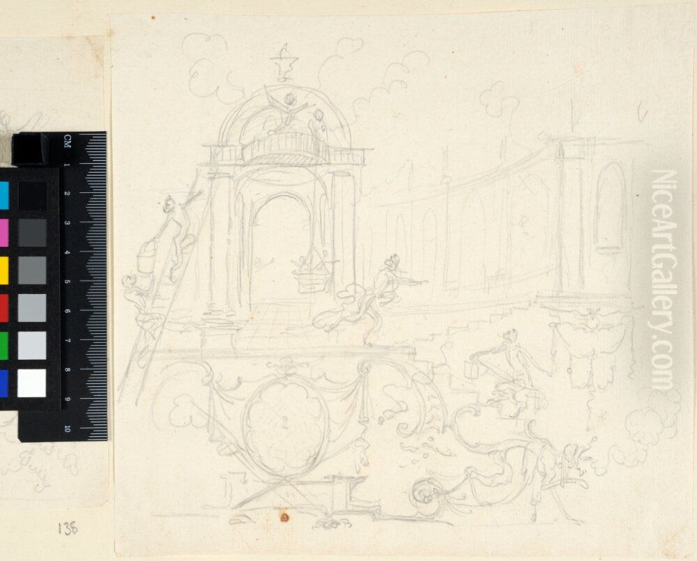 Study for a Decorative Composition with Singeries Oil Painting by Claude III Audran