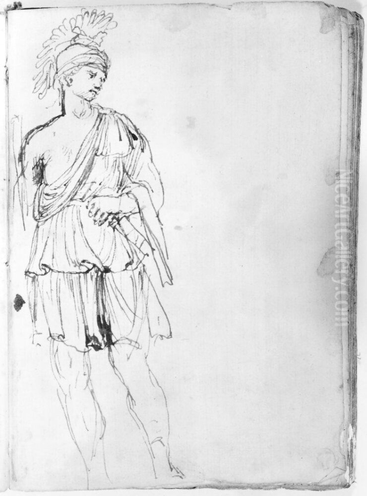 Staende romersk soldat med hjalm. Ingar i 