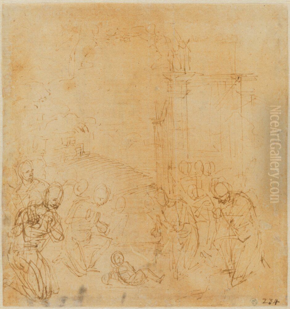 The Adoration of the Shepherds Oil Painting by Pietro Vannucci Perugino