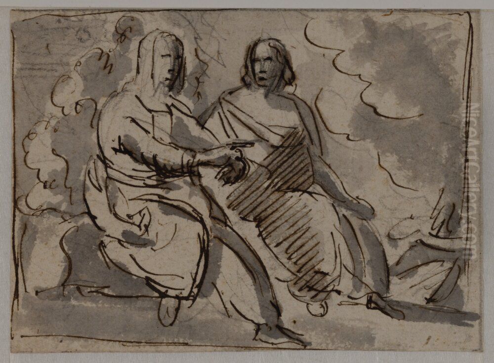 Tva kvinnor Oil Painting by Nicolai Abildgaard