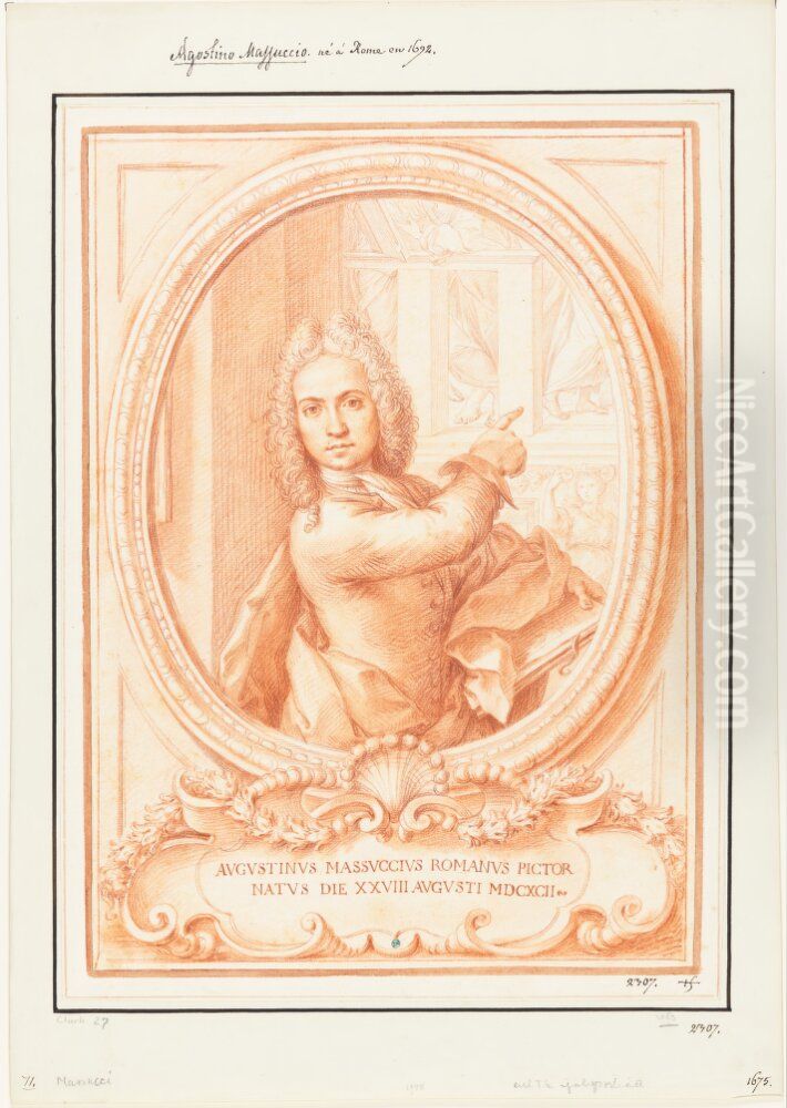 Sjalvportratt Oil Painting by Agostino Masucci