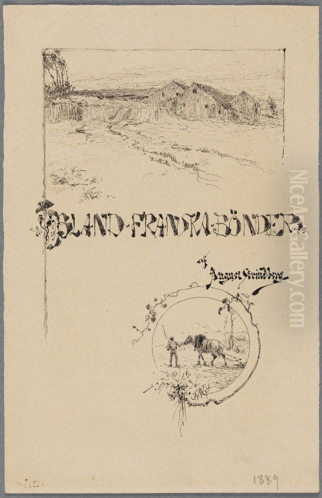 Suggestion for cover for August Strindberg, Bland franska bonder Oil Painting by Nils Kreuger