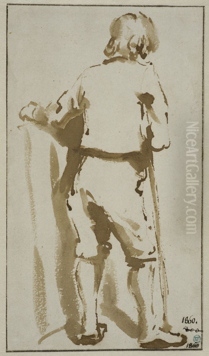 Staende pojke, sedd bakifran Oil Painting by Gerbrand Van Den Eeckhout