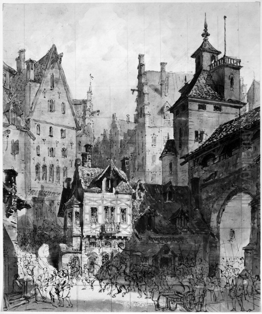 Gamla Benickebrinken i Stockholm Oil Painting by Fredrik Wilhelm Scholander