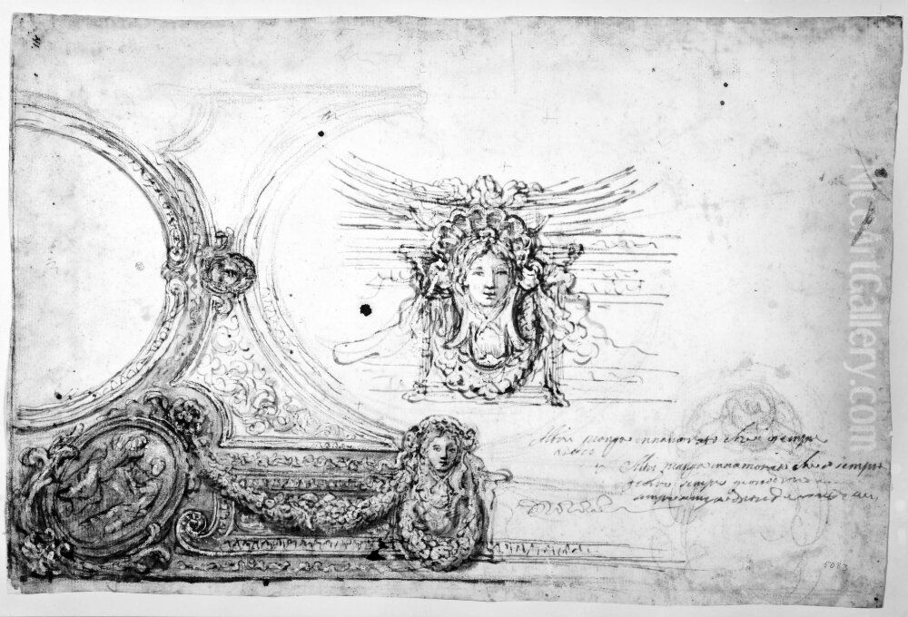 Detail of a ceiling. One corner Oil Painting by Giuseppe Passeri