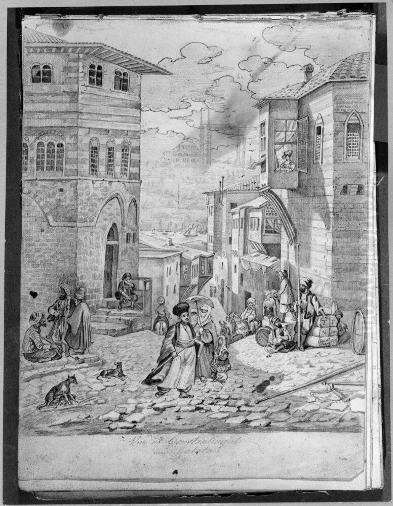 Skissbok med 28 teckningar fran Turkiet, Grekland, Rom m.m., huvudsakligen folktyper och landskap Oil Painting by Adolf Ulrik Schutzercrantz