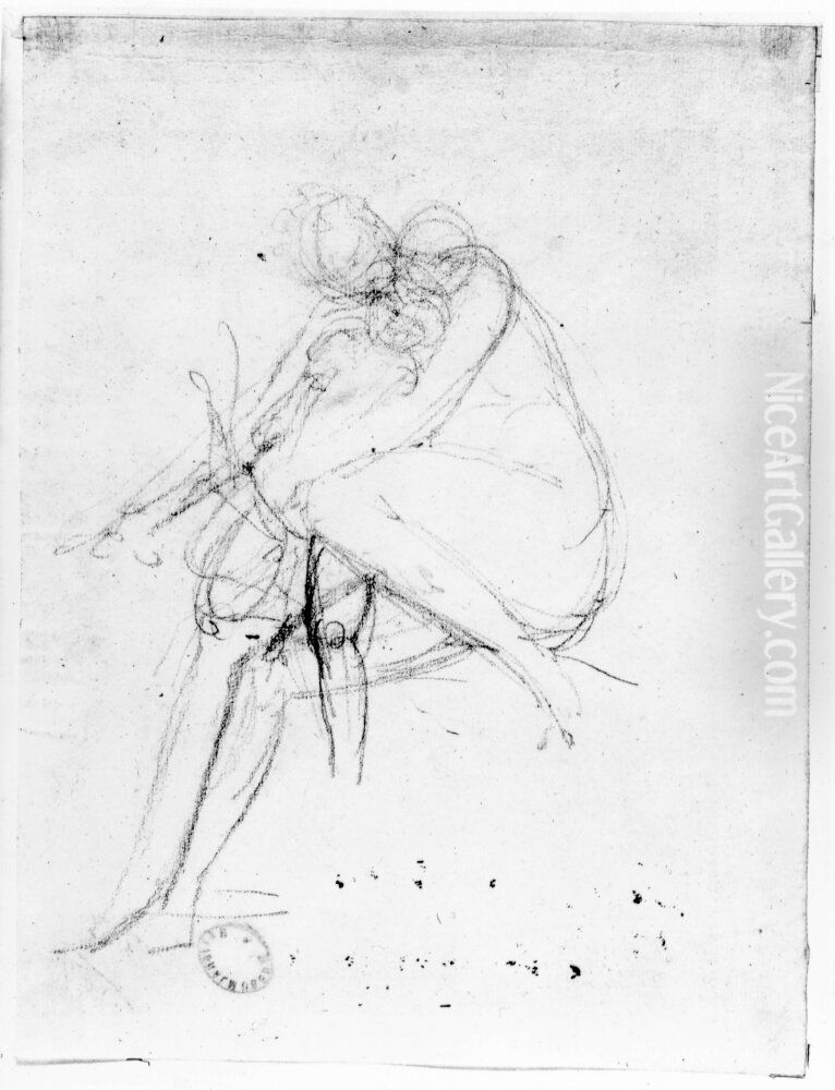 Dido och Ascanius? Oil Painting by Johan Tobias Sergel