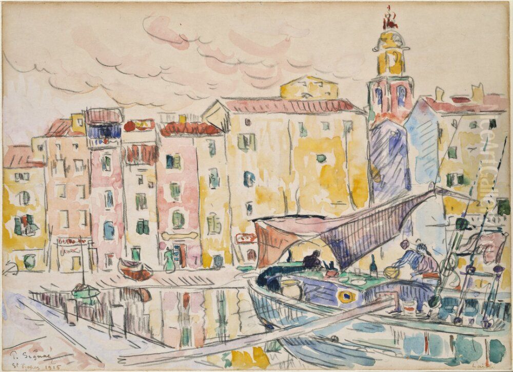 Fran hamnen i St. Tropez Oil Painting by Paul Signac