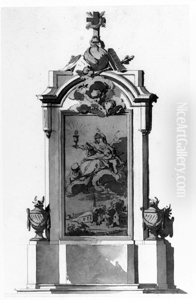 Forslag till altaruppsats Oil Painting by Jean Eric Rehn