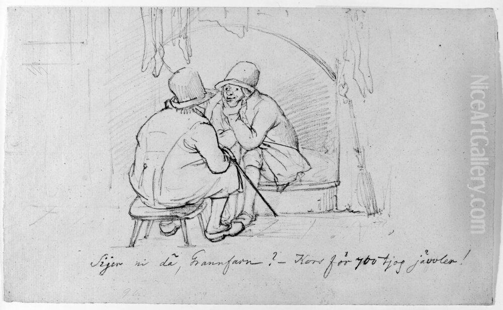 Sajer ni da, grannfarn Oil Painting by Uno Troili