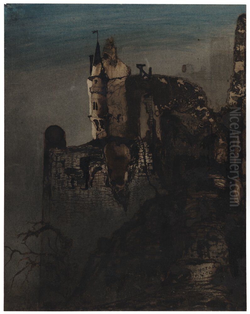 Medeltida borg Oil Painting by Victor Hugo