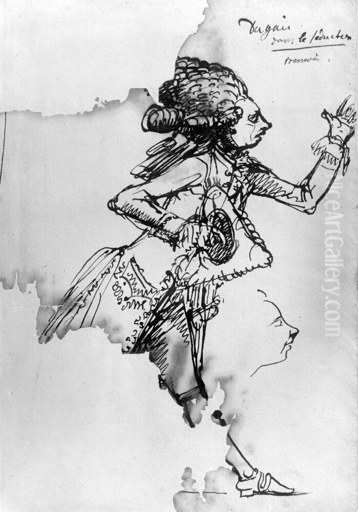 Dugais dans le seducteur Oil Painting by Johan Tobias Sergel