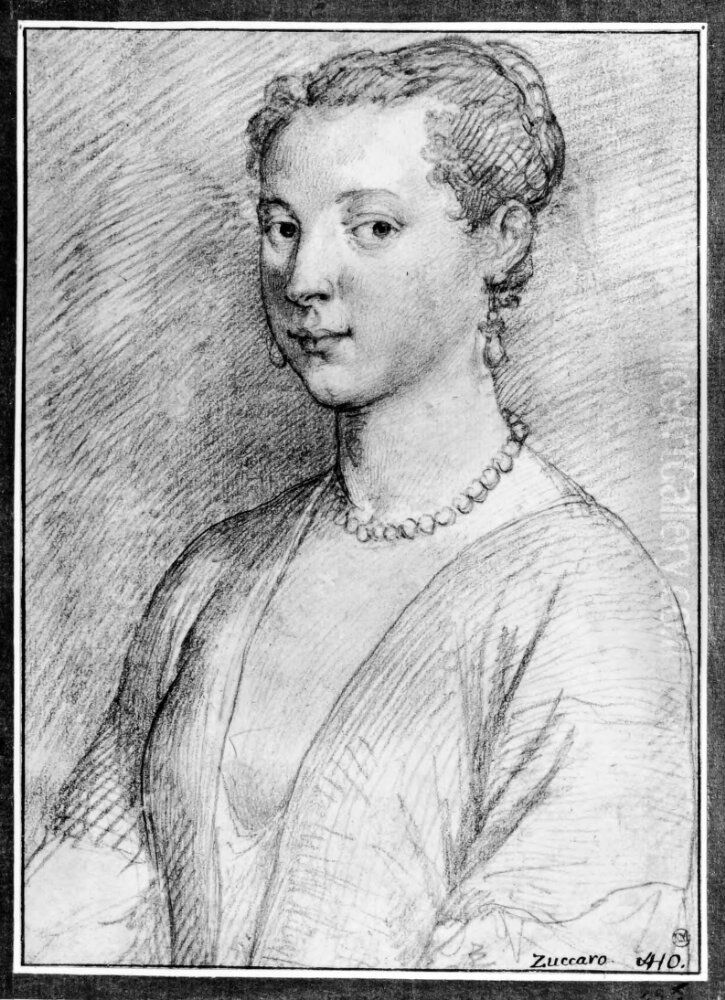 Portrait of a young lady Oil Painting by Federico Zuccari