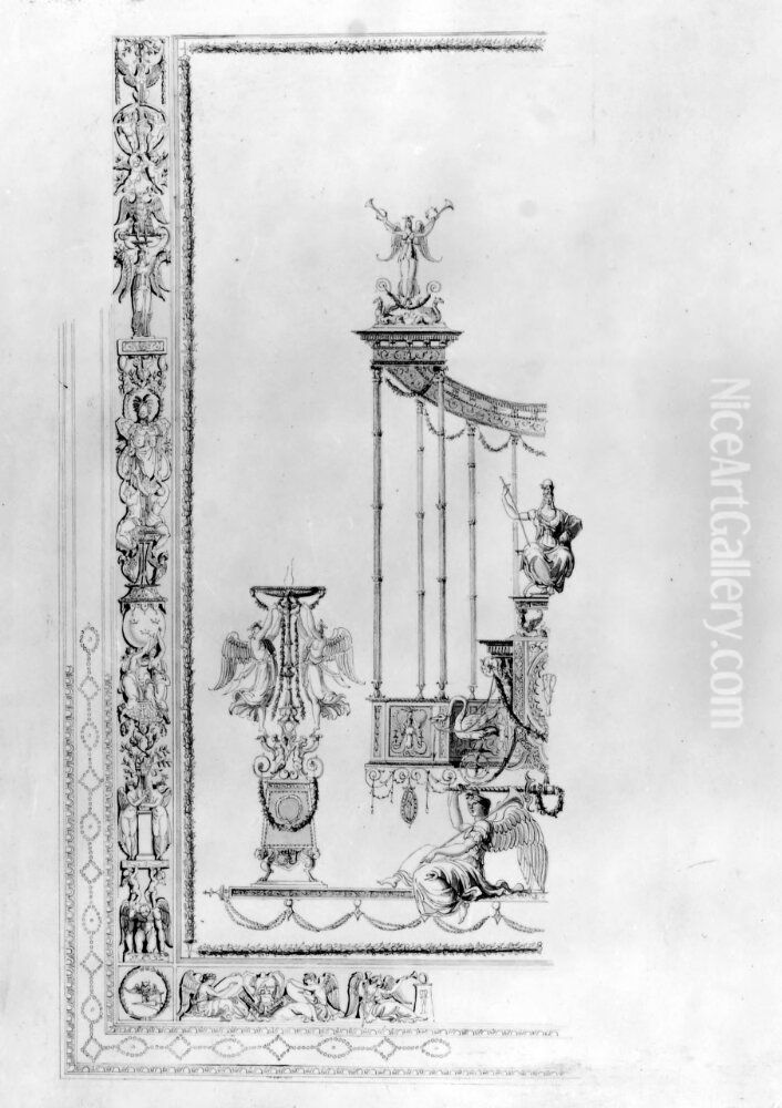 Vaggdekoration Oil Painting by Louis Masreliez