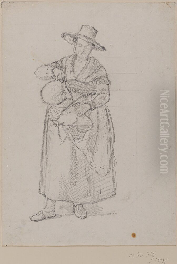 Bondkvinna Oil Painting by Albert Kuchler