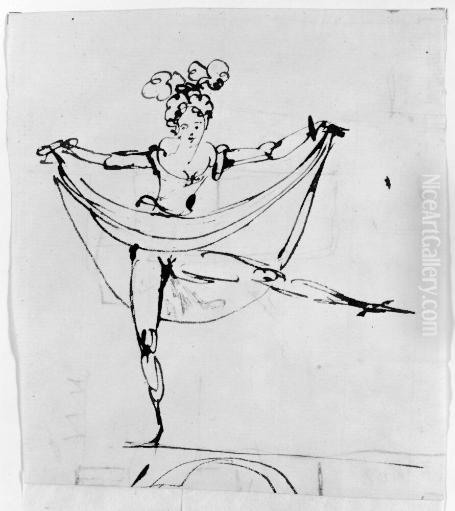 Skabros dansos Oil Painting by Johan Tobias Sergel