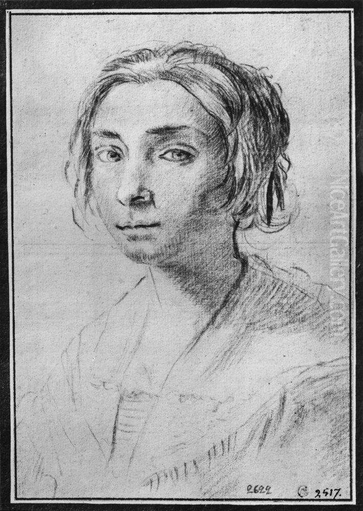 Portratt av konstnarinnan Maddalena Corvina Oil Painting by Claude Mellan