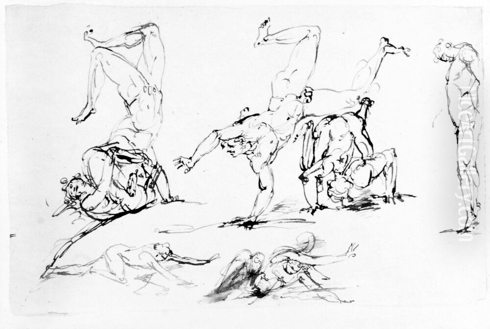 Frivolter och overslag Oil Painting by Johan Tobias Sergel