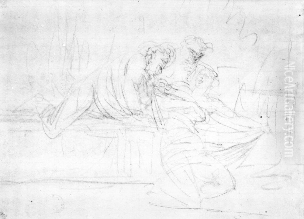 Susanna och gubbarna Oil Painting by Johan Tobias Sergel