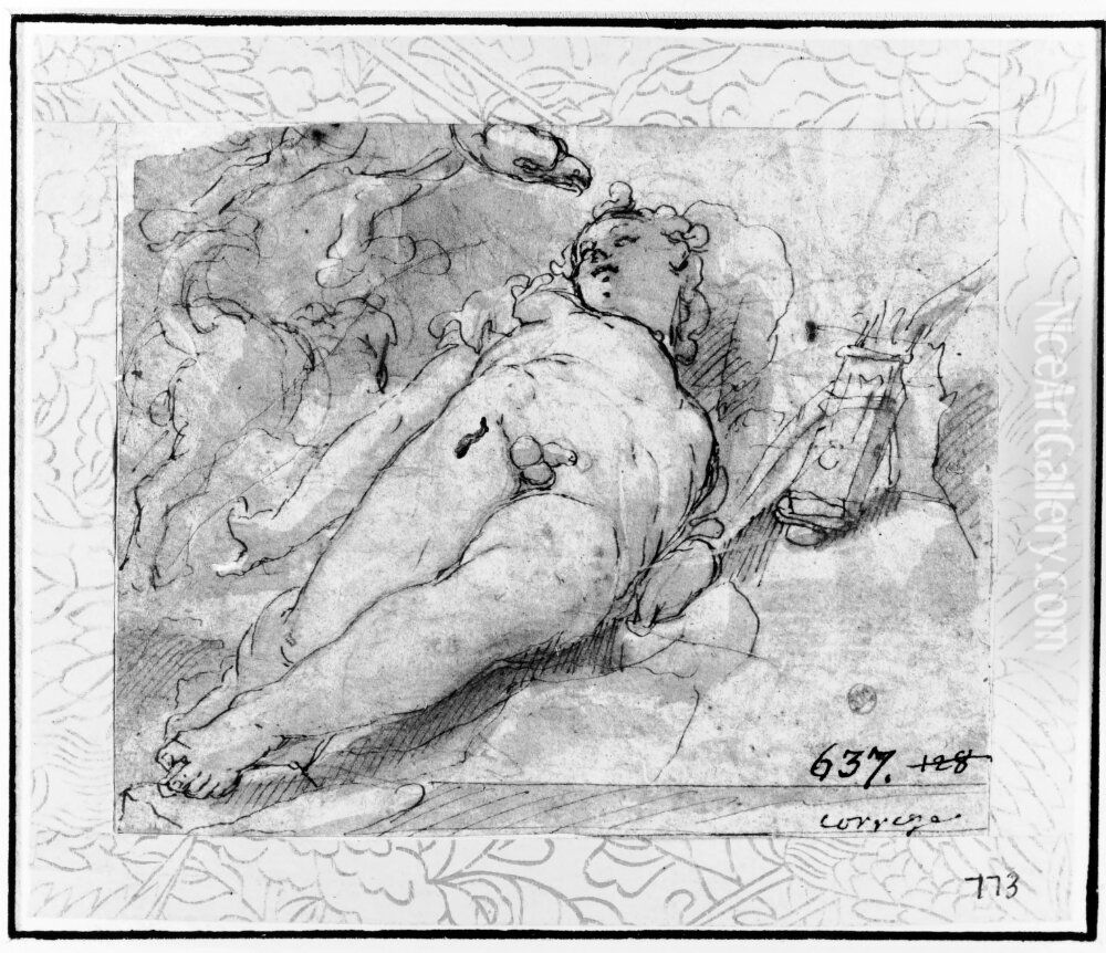 Amor asleep Oil Painting by Taddeo Zuccari