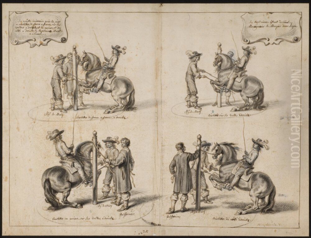 Four Horses Oil Painting by Abraham van Diepenbeeck