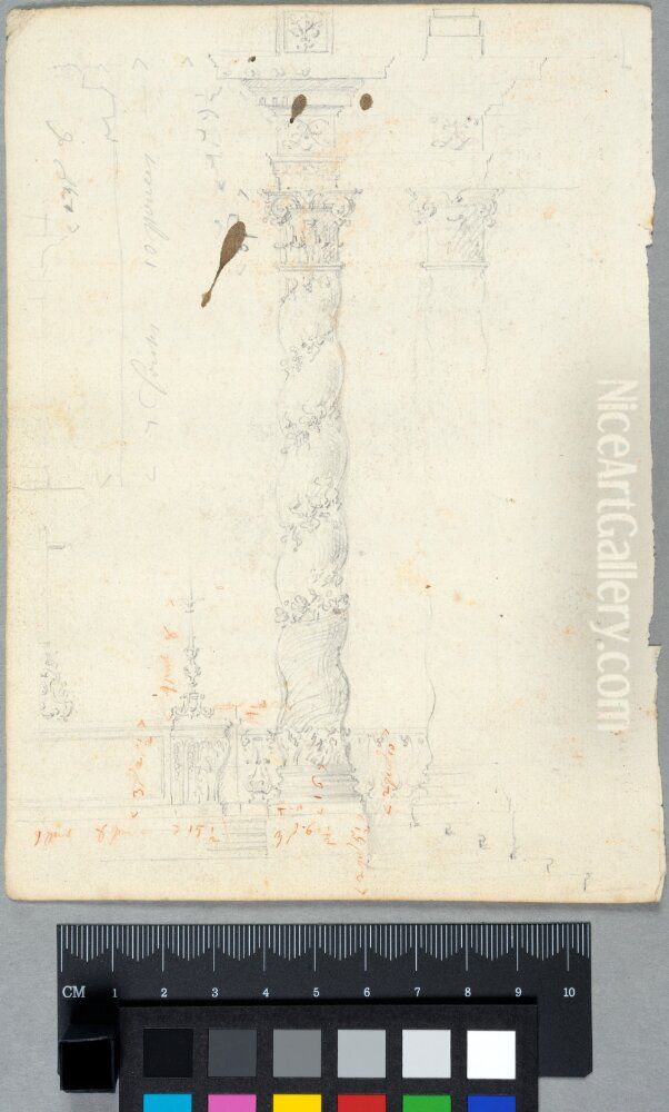 Study for Solomonic Columns of the High Altar of the Church of Hotel des Invalides, Paris Oil Painting by Claude III Audran
