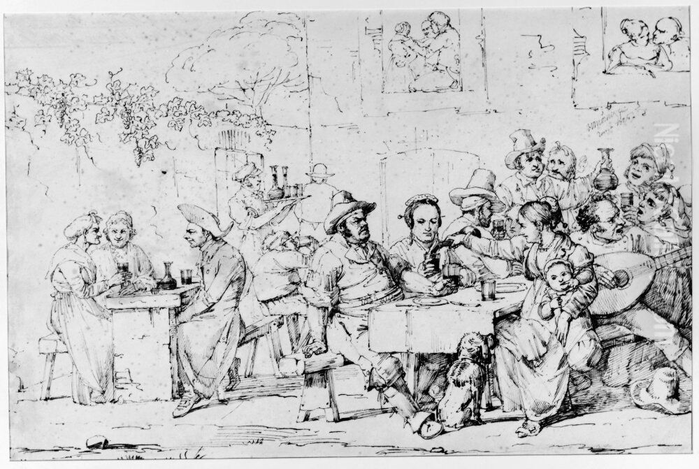 Utomhustaverna, Rom Oil Painting by Hjalmar Morner