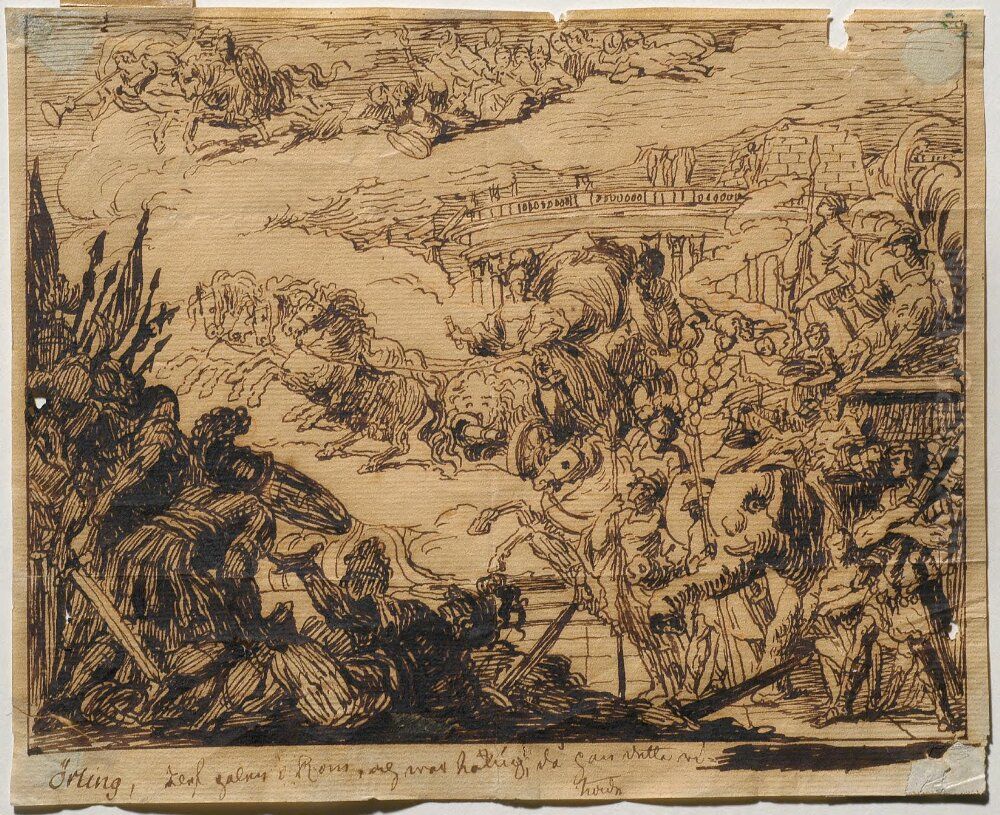 Antik scen med triumfator Oil Painting by Johan Fredrik Horling