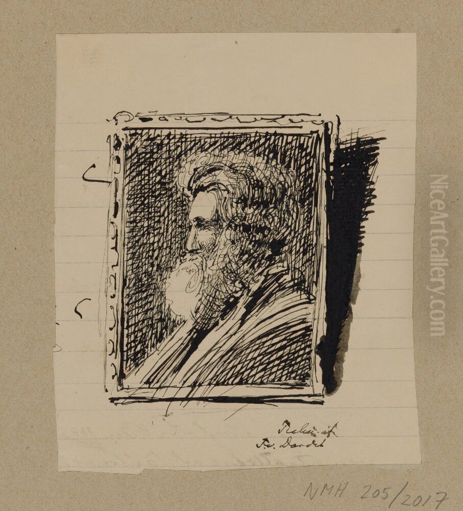 Drawing after Greek Patriarch. Study Head by Louis Masreliez (NM 6881) Oil Painting by Fritz Von Dardel