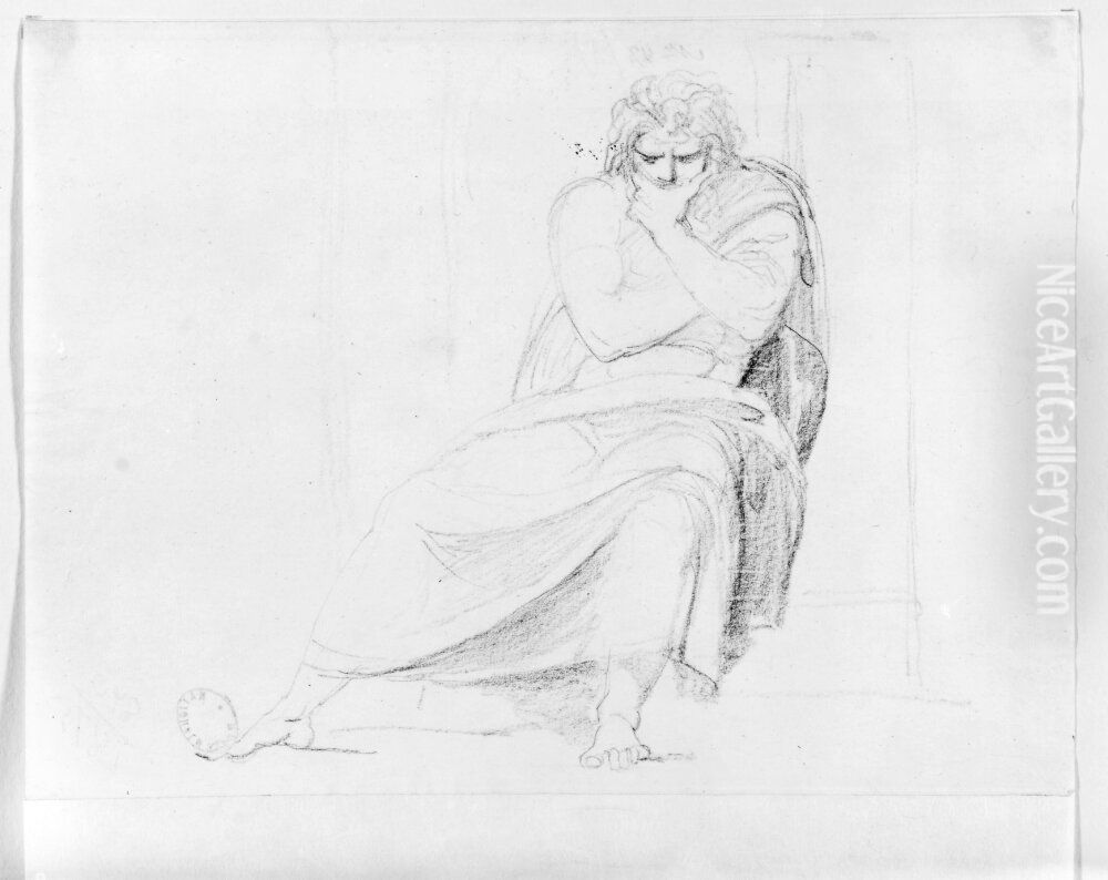 Grubblare Oil Painting by Johan Tobias Sergel