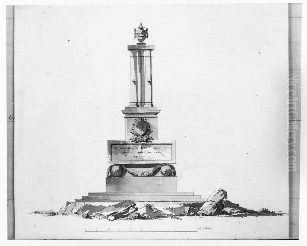 Alternativ forslag till foregaende monument Oil Painting by Jean Eric Rehn