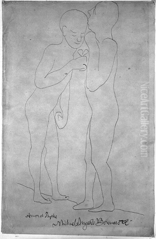 Amor och Psyche Brehat Oil Painting by Ernst Josephson