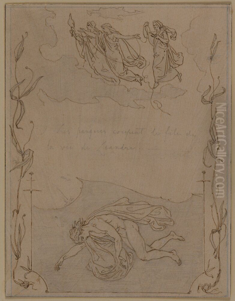 Hero och Leander Oil Painting by Lorenz Frolich