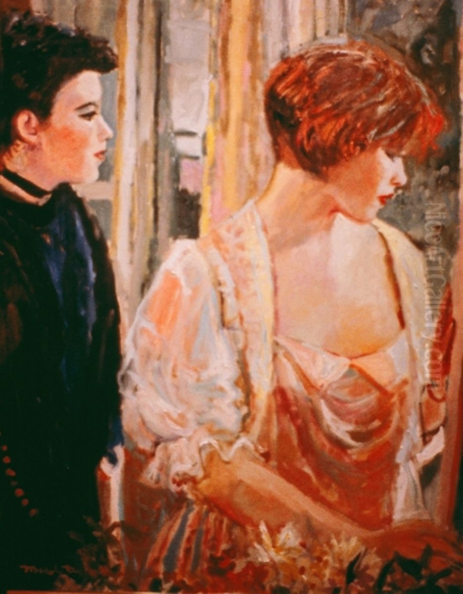 At the Window The Cousins Oil Painting by Michele Martin Taylor