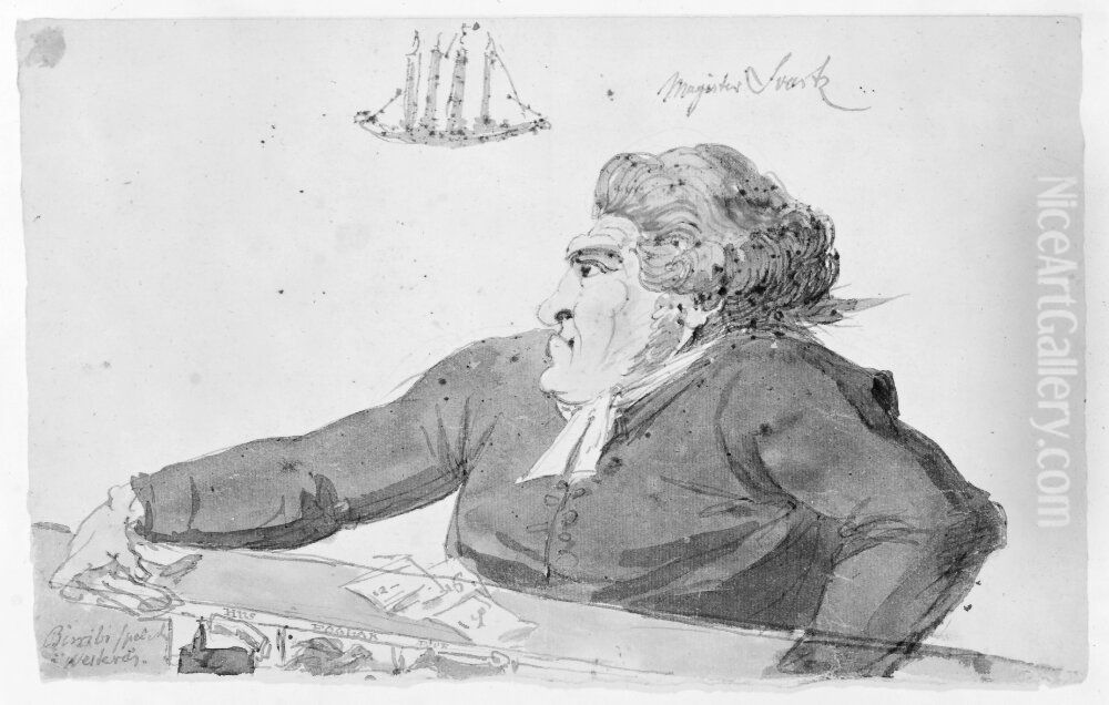 Magister Swartz, informator for Sergels son Gustaf Oil Painting by Johan Tobias Sergel