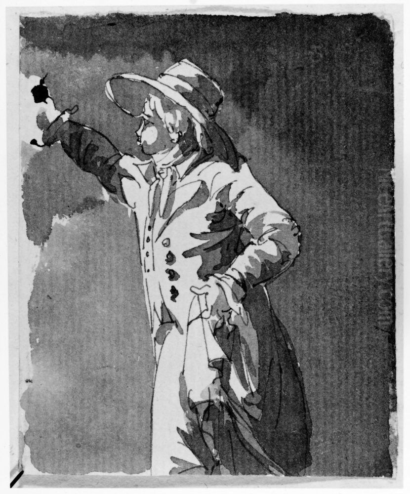 Pojke med ljus Oil Painting by Johan Tornstrom