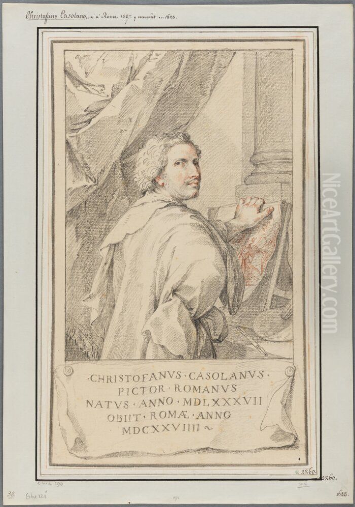 Portrait of Cristofano Casolani Oil Painting by Domingo Maria Sanni