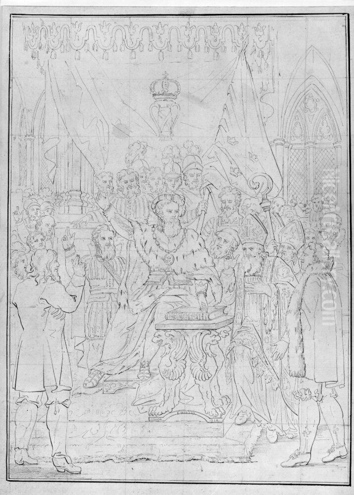 Gustav Vasa avlagger en ed Oil Painting by Fredric Westin