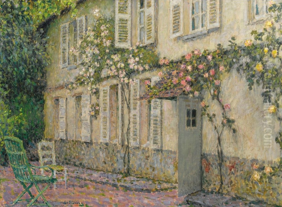 Maison Blanche, Gerberoy Oil Painting by Henri Le Sidaner