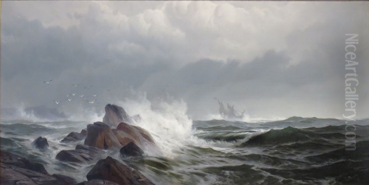 Off Norman's Woe Oil Painting by Edward Moran