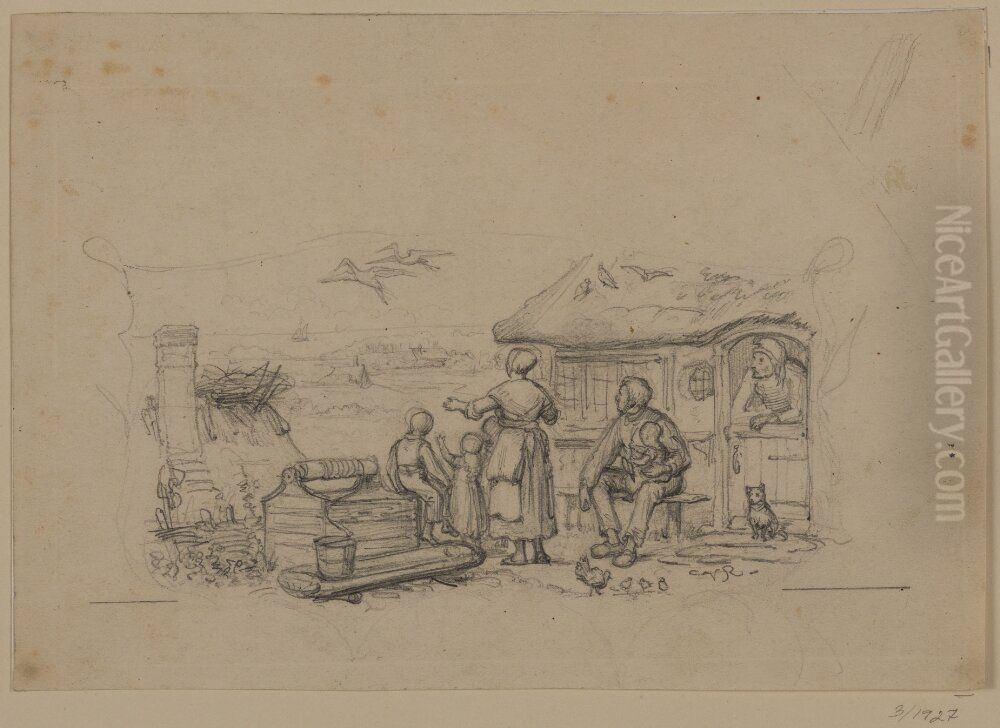 Storkarnas ankomst Oil Painting by Vilhelm J. Rosenstand