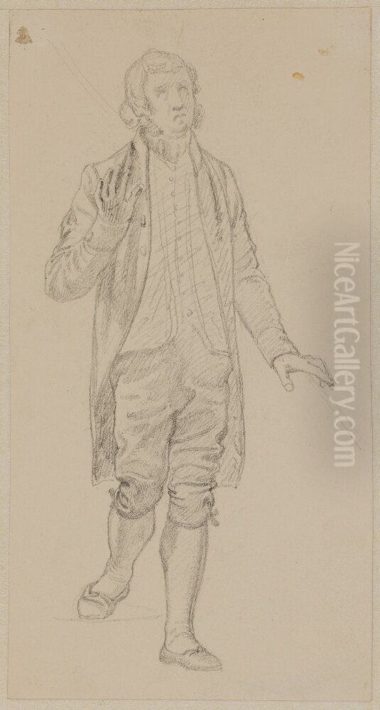 Man i trappa, utfor Oil Painting by Jorgen Roed