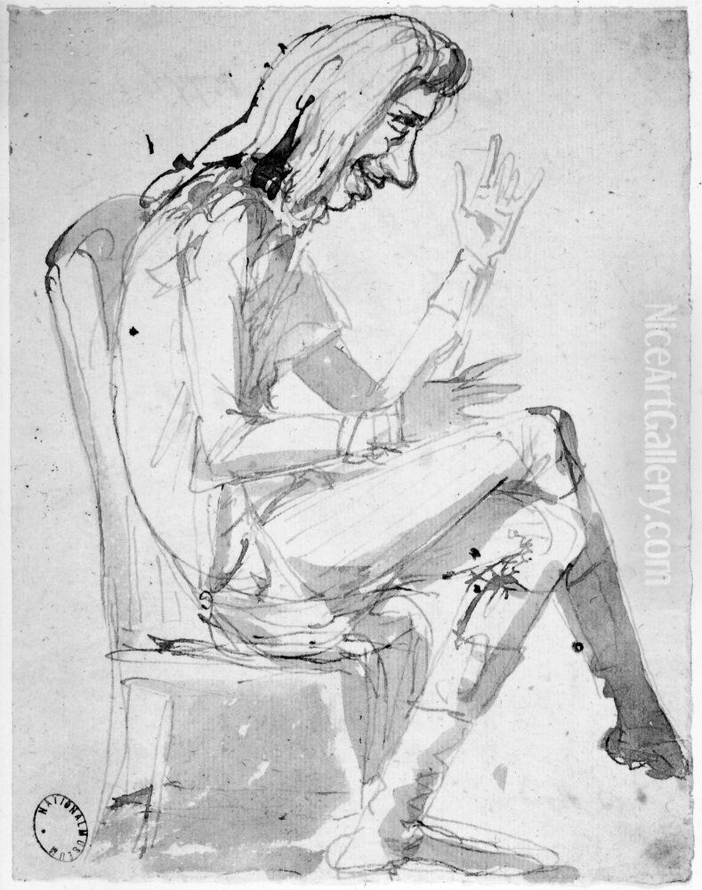 Braun. J. Brown? Oil Painting by Johan Tobias Sergel