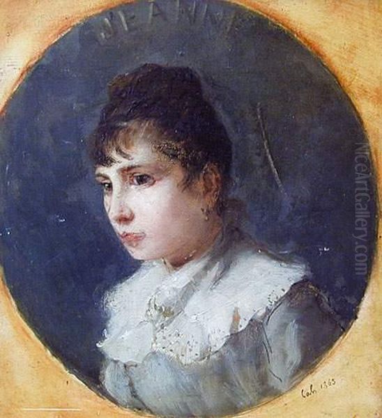Portrait De Jeanne Oil Painting by Adolf Cals