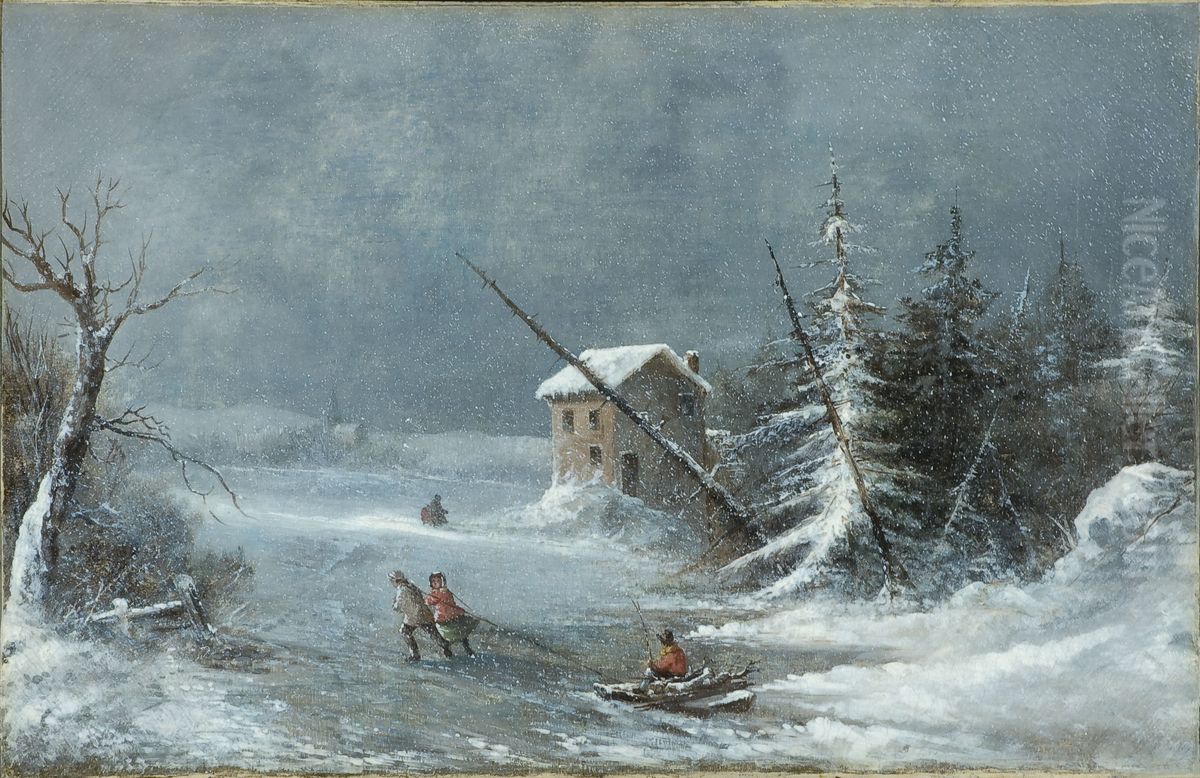 The Blizzard Oil Painting by Cornelius David Krieghoff