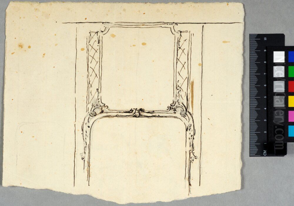Draft for door lining and frame for dessus de porte. For the dining hall of Lovisa Ulrika at the Royal palace in Stockholm Oil Painting by Carl Harleman