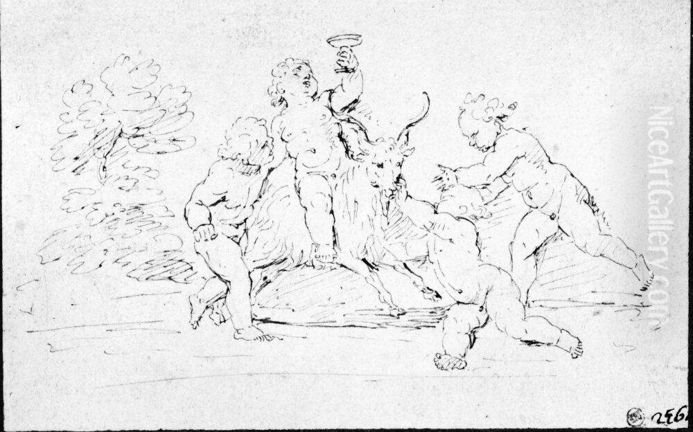 Bacchus ungdom? Oil Painting by Raymond Lafage