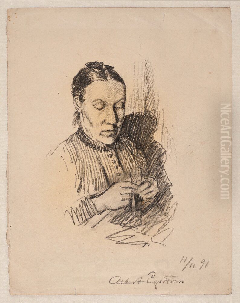 Antigonia (Gony) Margareta Engstrom, Albert Engstroms mor Oil Painting by Albert Engstrom